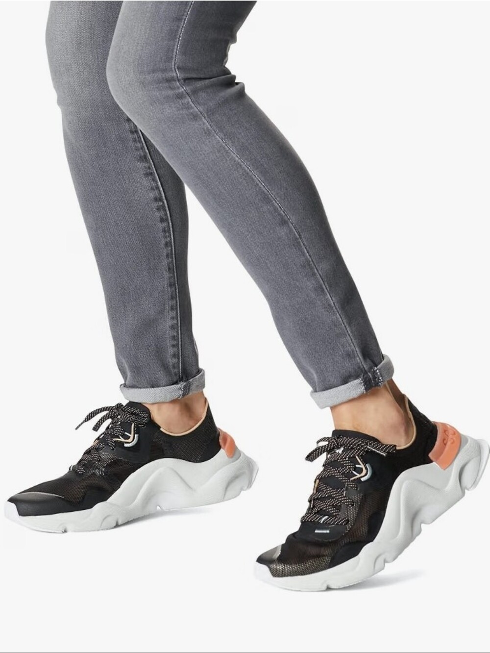 Sorel Kinetic RNEGD Float Sneakers, Black Faded Spark